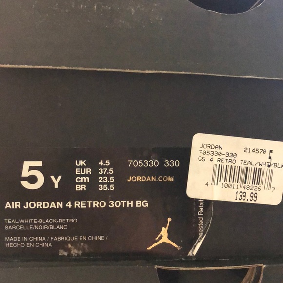 Air Jordan 4 Retro 30th BG TEAL - Picture 4 of 4